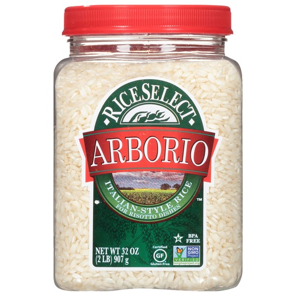 RiceSelect Arborio Rice for Italian Risotto, Premium Gluten Free Rice, Non-GMO, 32 Ounce Jar