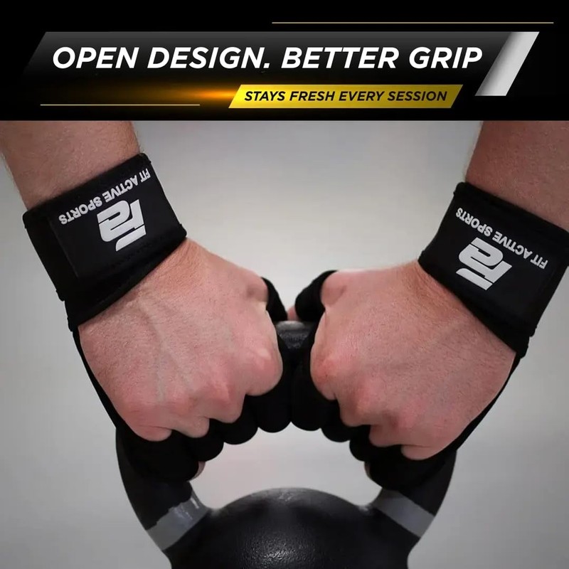 Fit Active Sports New Ventilated Weight Lifting Gloves with Built-In