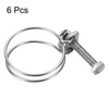 sourcing map 6Pcs Double Wire Hose Clamp, 40-45mm Adjustable Stainless