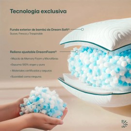 Almohadas Memory Foam King Size Dreamlab Cloud Ajustable Funda Bambú Hipoalergénica