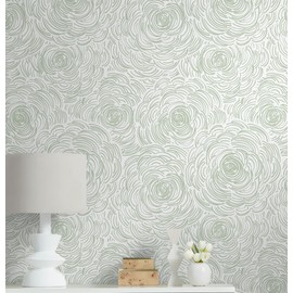 Toduso Modern Peel and Stick Wallpaper Green Contact Paper Sage Green Self-Adhesive Wall Paper Removable Decorative Wallpapers for Bedroom Bathroom Cabinets Decor Vinyl 17.3" x 393.7"