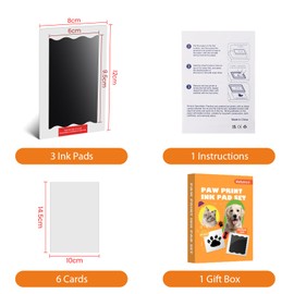 Nabance Baby Handprint and Footprint Kit, Paw Print Kit for Dogs & Cats, 3 Inkless Print Pads, 6 Imprint Cards, Dog Paw Print Kit, Pet Paw Stamp Pads, Pawprint Family Keepsake Kit, Medium Size