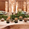 KONNI Coffee Layered Pillar Candles Set of 3, 3"x 4"