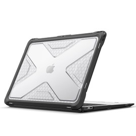 Fintie Case for MacBook Air 13 Inch A2337 (M1) / A2179 / A1932 (2018-2021 2022 Release) - Heavy Duty Hard Shell Case Cover with TPU Bumper for MacBook Air 13 Retina Display with Touch ID, Clear