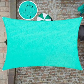 ColourTree 6' x 16' Custom Size Turquoise TADS14 Square Waterproof Sun Shade Sail UPF50 Canopy Awning Shelter, 95% UV Blockage UV & Water Resistant, Outdoor Patio Garden Carport (We Make Custom Size)