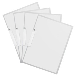 Neutral Zenith A4 Clear File Set of 4 Rotating Clips, Waterproof, Document Organizer, Large Capacity, Clear Folders, Clip On, Students, Teachers, Office (White)