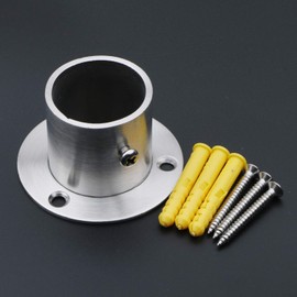 Pxyelec Stainless Steel Closet Rod Flange Holder for Outside Diameter 1.3 inch (32mm) Steel Pipe, Pack of 4