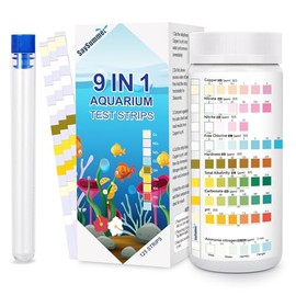 Tiras de prueba de acuario para tanque de peces: tiras de prueba de amoníaco para acuario 9 en 1 para tanque de peces, kit de prueba de agua de acuari
