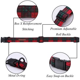 Lionet Paws Dog Collar with Bow Tie, Durable Comfortable Cotton Collar with Metal Click Closure for Dogs and Cats, Neck 20-30 cm
