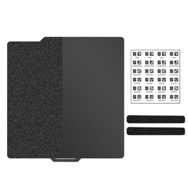 Double Sided Black PEI Printing Bed for Bambu Lab X1 X1C X1E P1P P1S A1 Flexible PLA Sheet Smooth Texture 257x257mm with Anti-scald Pad and QR Code Suitable for Heated Bed Platform