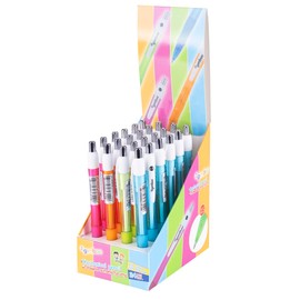 gimboo Mechanical Pencil HB Graphite: 0.5 mm / Colourful / Pack of 24 / Assorted Colours / Packed in Display / Ergonomic Rubber Handle