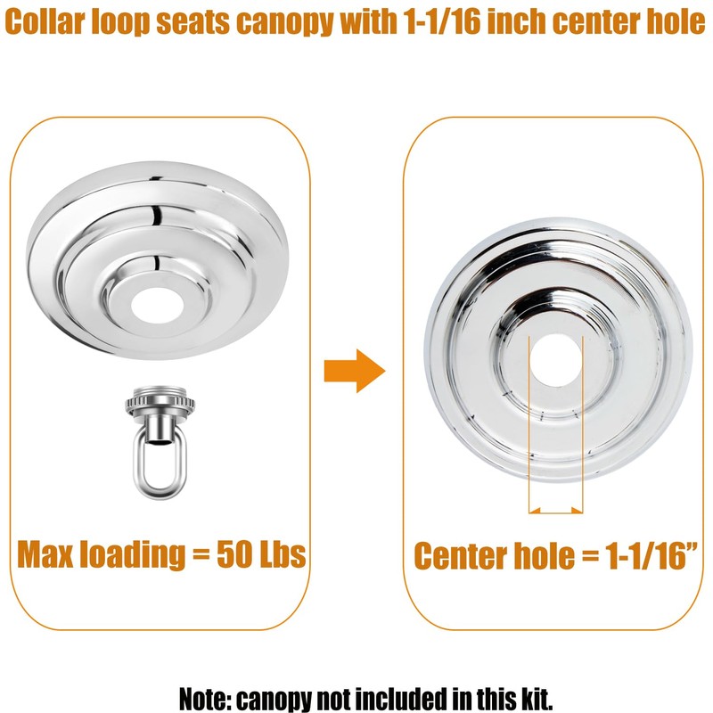 Light Fixture Cross Bar Kit Screw Collar Loop Kit Canopy