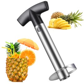 Pineapple Corer and Slicer, Sopito Pineapple Corer Stainless Steel Pineapple Cutter Easy-to-Use Pineapple Peeler with Reinforced Blade Fast Slicing Pineapple Corer and Slicer Tool