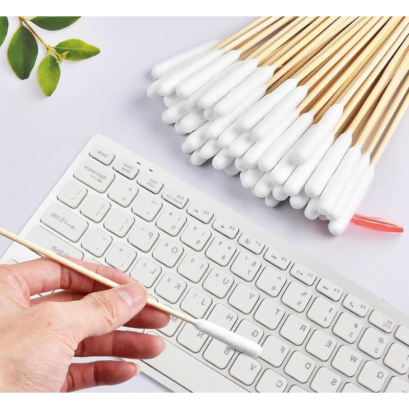 HOODAMY ‌ 長い綿棒 ペット用 犬猫耳掃除 やわらかい先端 耳奥の汚れすっきり 肌に優しい デリケートゾーンケア 100本入り