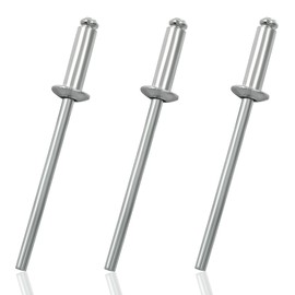 Zorveiio 100 Pcs 1/8" x 1/2" Aluminum Blind Rivets Dome Head Pop Rivets for Installing Accessories, Silver