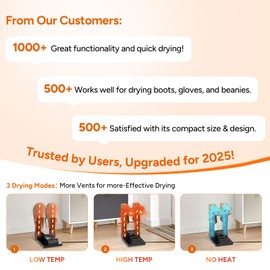 DR.PREPARE Boot Dryer Shoe Dryer Glove Dryer with Heat Blower, Portable Adjustable Rack and Timer, Folding Design Quick Drying for Shoes, Gloves, Hats, Socks, Ski Boots