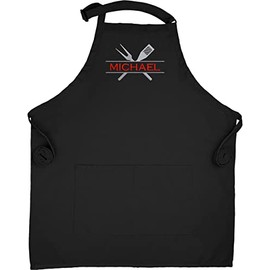Custom Apron Store Custom Apron With Pockets For Grilling | Embroidered BBQ Apron For Men