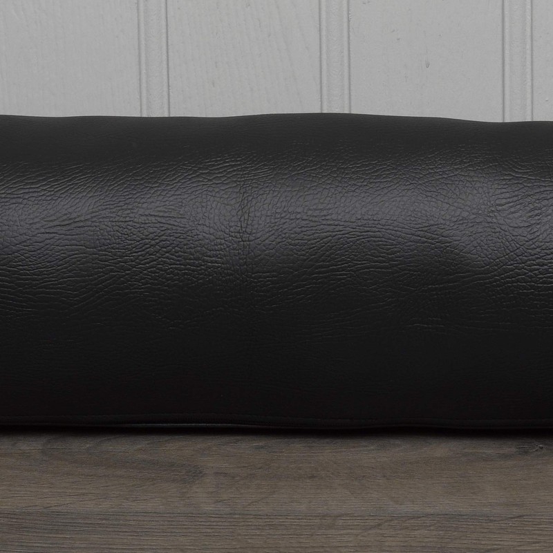 Classic Home Store Black Leatherette Draught Excluder Faux Leather Boat