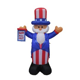 Brother Sister Design Studio 4' Patriotic LED Inflatable American Happy 4th of July Flag Uncle Sam Decoration