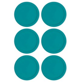 MRX Solutions 6 Replacement Lids for Pyrex 4-CUP Storage Cover 6" Container 7201-PC TEAL