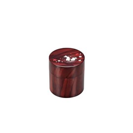 Nakatani Brothers Shokai Yamanaka Lacquerware Tea Canister, Wood Grain, Lucky Rabbit 37-3403