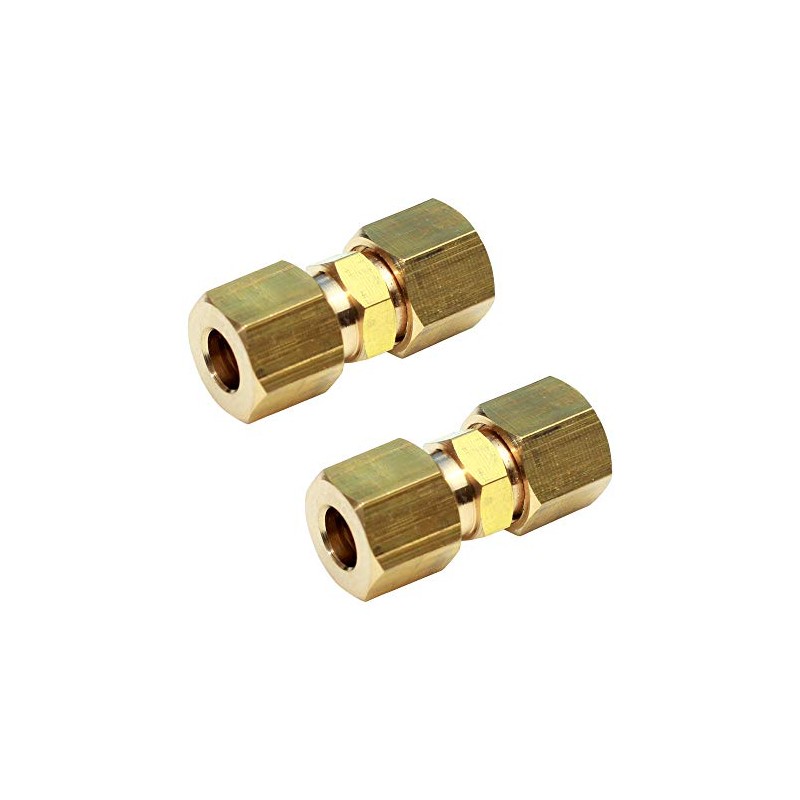Ice Maker Water Line Brass Compression Tube Fitting, 1/4” OD