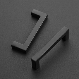 Ravinte 10 Pack 3-3/4 Inch Kitchen Square Cabinet Handles Matte Black Cabinet Pulls Black Drawer Pulls Kitchen Cabinet Hardware Kitchen Handles