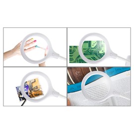 Showlite LL-3036D Table Magnifying Lamp with Table Clamp Reading Magnifier with Light for Seniors with 3 Dioptres, 1.75x Magnification and 10 cm Lens 6 Watt Lamp White