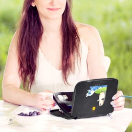 Mr. & Mrs. Panda Parent-New Penguin Surfer Pencil Case, gray, Hand drawn