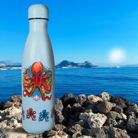 NatureVac - Octopus from Deluxebase. Insulated BPA Free Reusable Travel Vacuum Bottle Flask for Hot and Cold Water, Coffee, Tea