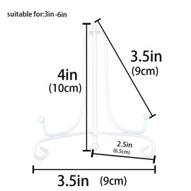 Hetoco 4 Inch White Easel, Plate Holder, Decorative Display Stands for Photo, Frame for Picture, Decorative Plates, Paintings and Artwork. (4 Pack)