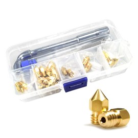 MK8 Brass Nozzles Set for 3D Printers - 24 Pieces with Storage Box