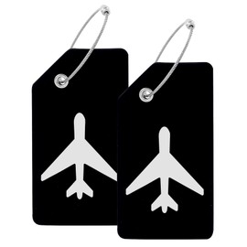 Mziart 2 Pack Silicone Luggage Tags for Suitcases Travel Bag Tags for Luggage, Baggage Suitcase Tags with Privacy Name ID Card (Black)