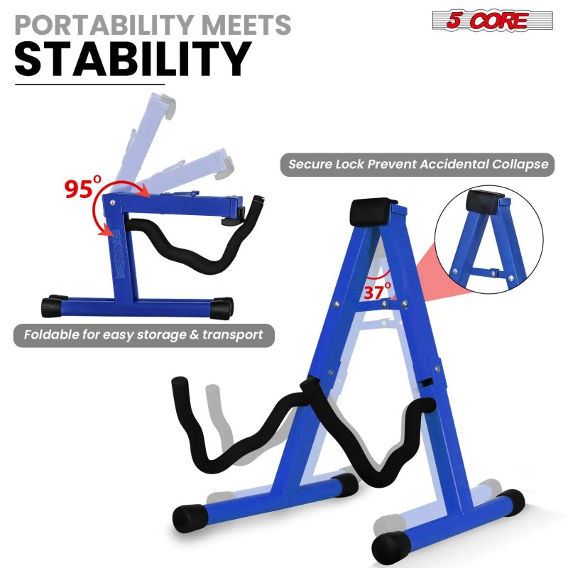 2-Pack GSS BLU A-Frame Guitar Stand with Soft Foam Arm