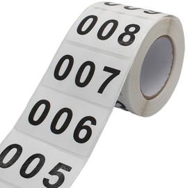 Luomorgo 001-500 Consecutive Number Stickers Roll, 2 x 1.1 Inch