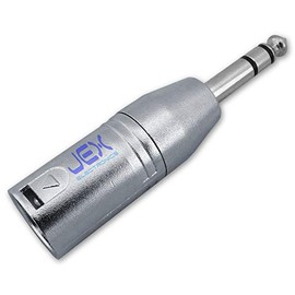Jex Electronics Pro Audio Male 3-Pin XLR to Male Stereo 1/4" 6.35mm Jack Connector Adapter