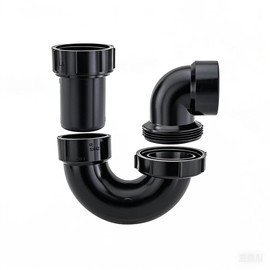 Lesso Slip Joint Swivel P-Trap, 1-1/2 in, ABS, for Use with Kitchen and Bathroom Sinks