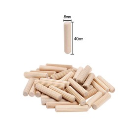 Wooden Dowels Pins, 100 PCS Dowel Rods for DIY and Furniture Woodworking (8mm*40mm)