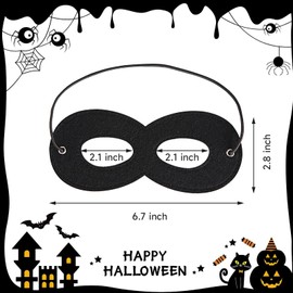 Vavious - Máscara de ojos de fieltro de superhéroe negro para Halloween (1 unidad)