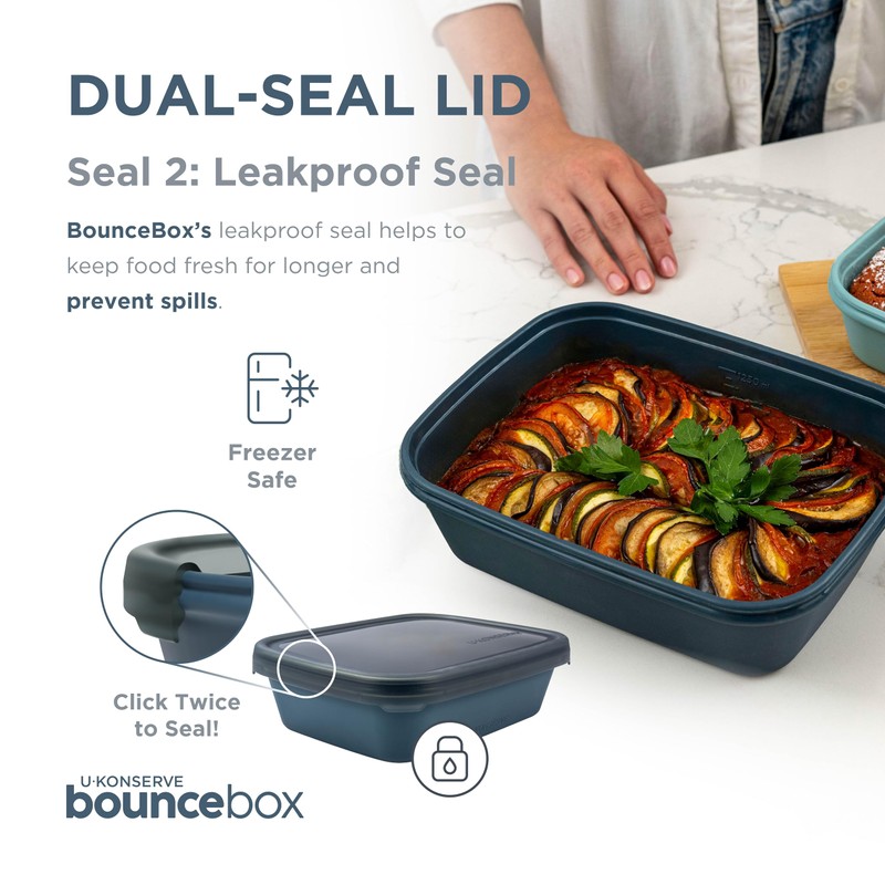 U Konserve Platinum Silicone Food Storage Bento Box Dual Seal