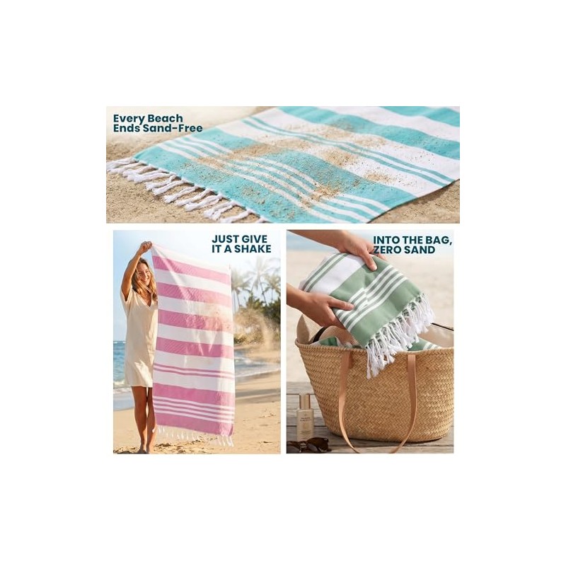 Utopia Towels 4 Pack Oversized Turkish Beach Towels