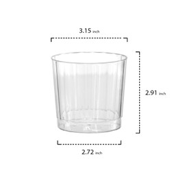 Party Essentials Deluxe/Elegance Hard Plastic 9-Ounce Party Cups/Old Fashioned Tumblers, 80-Count, Clear