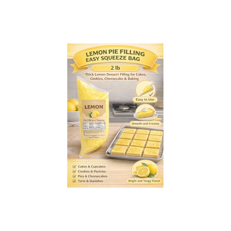 Lemon Pie Filling Easy Squeeze Bag, 2 lb – Thick