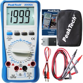 PeakTech P 2005 A - Digital Multimeter with LCD Display - Ammeter with 2000 Counts - Professional Meter for Electricians with Auto-Hold Function - CAT III 1000V - Blue