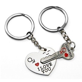 Unbranded 2 Pairs Key to My Heart " I Love You" Couple Key Chain