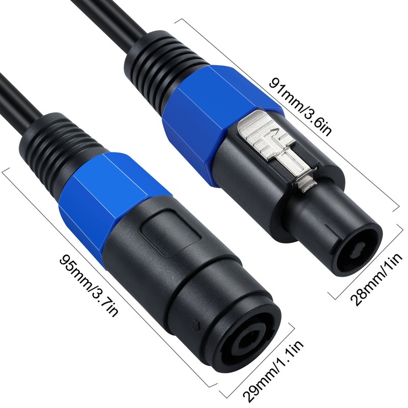 Professional Speaker Cable 3.3ft Long PVC Male Female Quick Twist