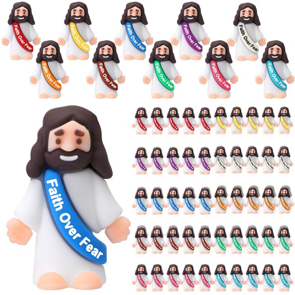 Bememo 25 Pcs Little Jesus Figures Original Design Faith Over