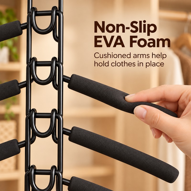 5-in-1 Space-Saving Closet Hangers for Clothes – Detachable Stainless Steel