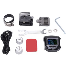 Madezz Motorcycle Tyre Pressure Control System, Motorcycle TPMS Tyre Pressure Monitoring Sensor Waterproof Tyre Pressure Control with 2 External Sensors
