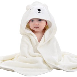 Baby Towel Hooded Organic Bamboo Bath Towel Hooded Towel Baby Large Soft and Super Absorbent Machine Washable Toddler Bath Towels with Cute Ears for Baby Bathing, 0-3 Years